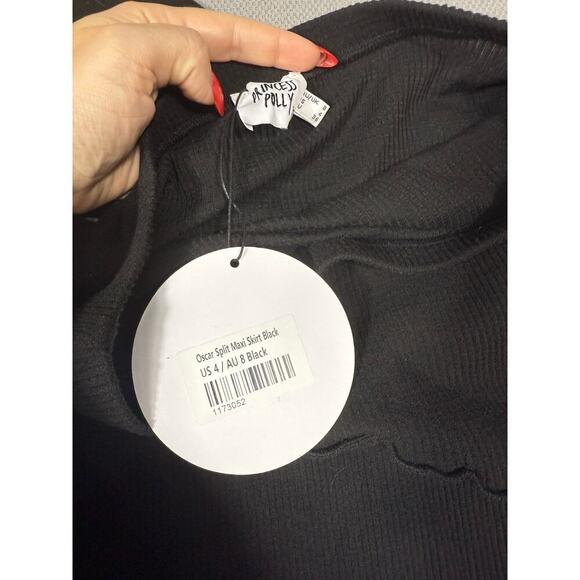NEW- NWT Princess Polly Oscar Split Maxi Skirt Black US 4 / AU 8 - Picture 7 of 7